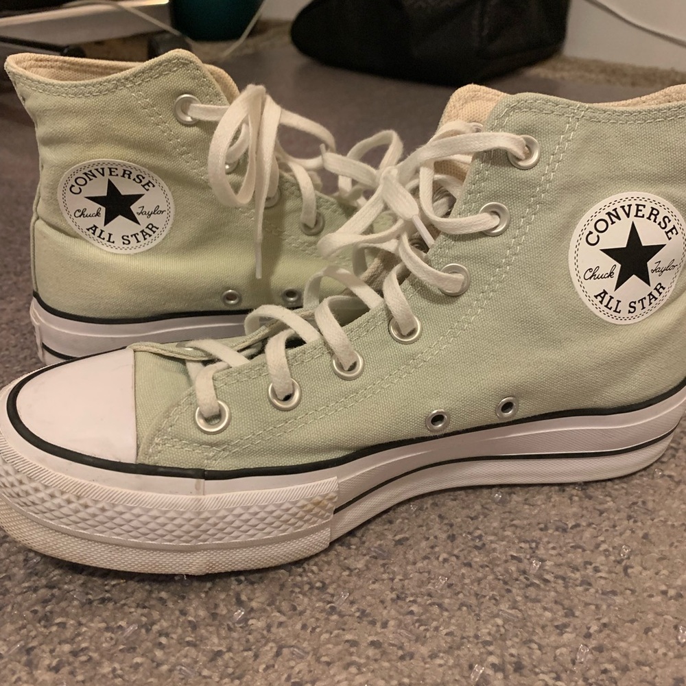 Mint Green Platform Converse